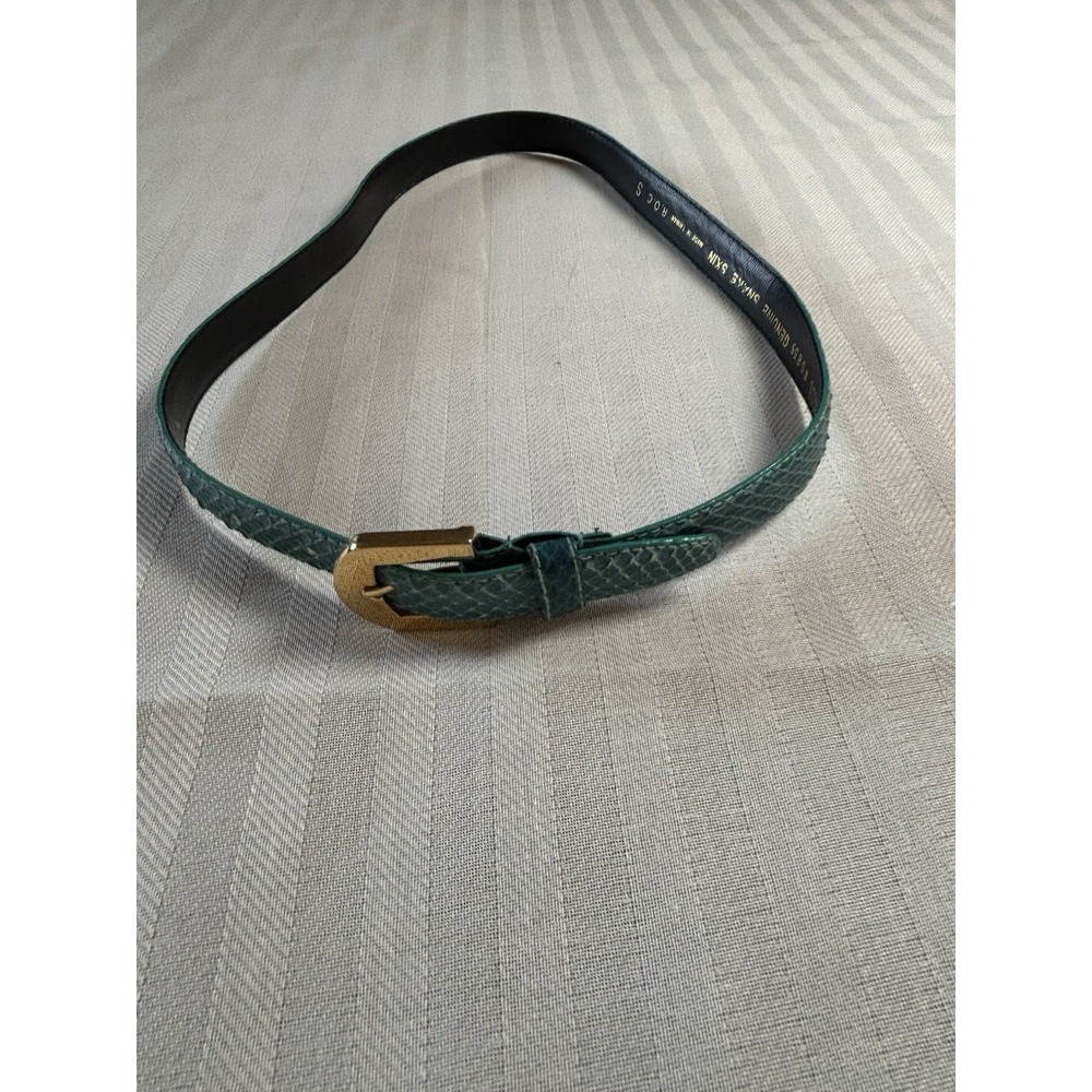 Rayman Ridless Women's‎ Blue Snake Skin Reptile Belt Size Small 32in